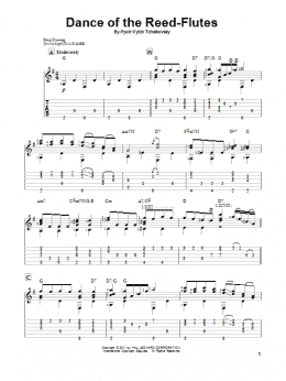 page one of Dance Of The Reed-Flutes (from The Nutcracker) (Solo Guitar)