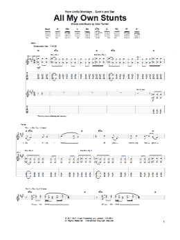 page one of All My Own Stunts (Guitar Tab)
