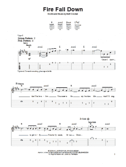 page one of Fire Fall Down (Easy Guitar Tab)
