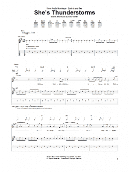 page one of She's Thunderstorms (Guitar Tab)