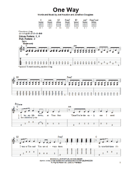 page one of One Way (Easy Guitar Tab)