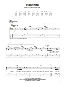 page one of Hosanna (Easy Guitar Tab)
