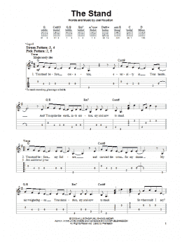 page one of The Stand (Easy Guitar Tab)