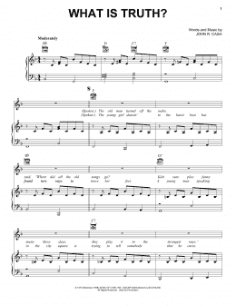 page one of What Is Truth? (Piano, Vocal & Guitar Chords (Right-Hand Melody))
