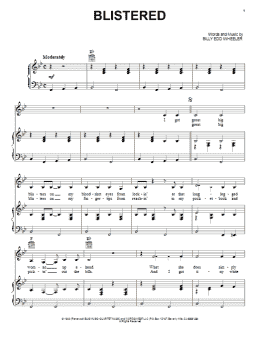 page one of Blistered (Piano, Vocal & Guitar Chords (Right-Hand Melody))