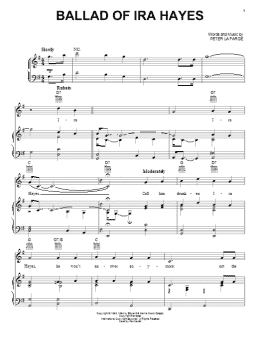 page one of Ballad Of Ira Hayes (Piano, Vocal & Guitar Chords (Right-Hand Melody))
