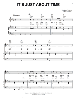 page one of It's Just About Time (Piano, Vocal & Guitar Chords (Right-Hand Melody))