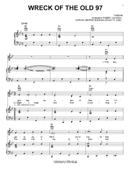 page one of Wreck Of The Old 97 (Piano, Vocal & Guitar Chords (Right-Hand Melody))