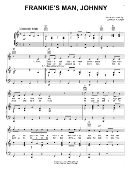 page one of Frankie's Man, Johnny (Piano, Vocal & Guitar Chords (Right-Hand Melody))