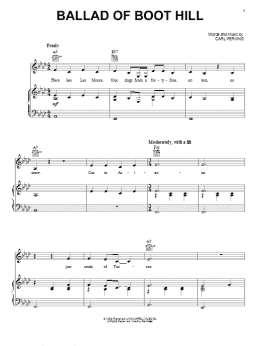 page one of Ballad Of Boot Hill (Piano, Vocal & Guitar Chords (Right-Hand Melody))