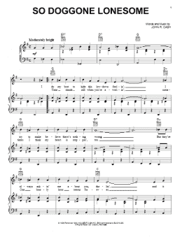 page one of So Doggone Lonesome (Piano, Vocal & Guitar Chords (Right-Hand Melody))