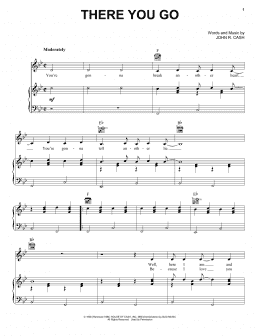 page one of There You Go (Piano, Vocal & Guitar Chords (Right-Hand Melody))