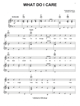 page one of What Do I Care (Piano, Vocal & Guitar Chords (Right-Hand Melody))