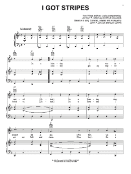 page one of I Got Stripes (Piano, Vocal & Guitar Chords (Right-Hand Melody))