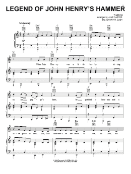page one of Legend Of John Henry's Hammer (Piano, Vocal & Guitar Chords (Right-Hand Melody))