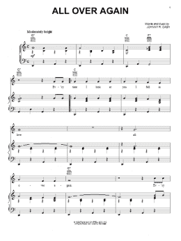 page one of All Over Again (Piano, Vocal & Guitar Chords (Right-Hand Melody))