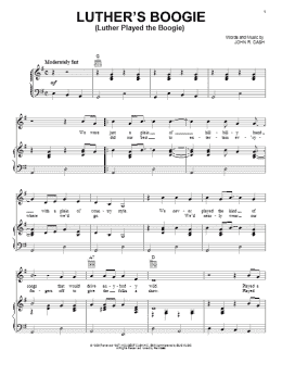 page one of Luther's Boogie (Luther Played The Boogie) (Piano, Vocal & Guitar Chords (Right-Hand Melody))