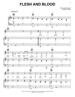 page one of Flesh And Blood (Piano, Vocal & Guitar Chords (Right-Hand Melody))