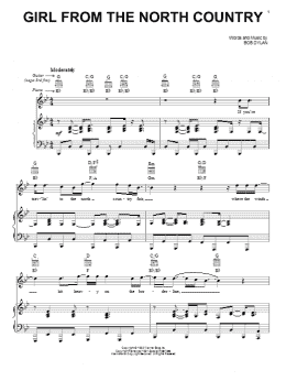 page one of Girl From The North Country (Piano, Vocal & Guitar Chords (Right-Hand Melody))