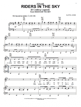 page one of (Ghost) Riders In The Sky (A Cowboy Legend) (Piano, Vocal & Guitar Chords (Right-Hand Melody))