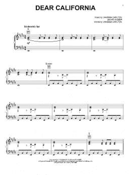 page one of Dear California (Piano, Vocal & Guitar Chords (Right-Hand Melody))