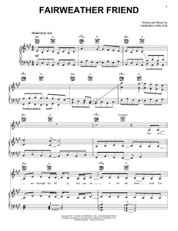 page one of Fairweather Friend (Piano, Vocal & Guitar Chords (Right-Hand Melody))