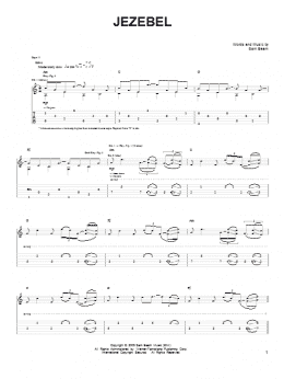 page one of Jezebel (Easy Guitar)