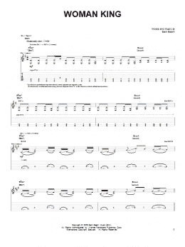 page one of Woman King (Easy Guitar)