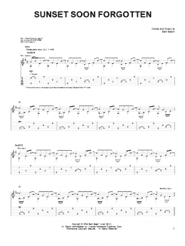 page one of Sunset Soon Forgotten (Easy Guitar)