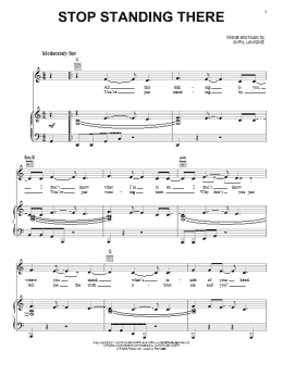 page one of Stop Standing There (Piano, Vocal & Guitar Chords (Right-Hand Melody))