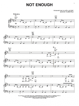 page one of Not Enough (Piano, Vocal & Guitar Chords (Right-Hand Melody))