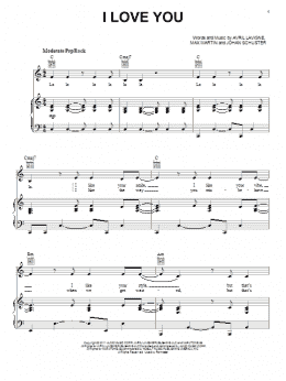 page one of I Love You (Piano, Vocal & Guitar Chords (Right-Hand Melody))