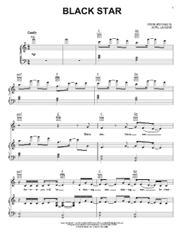 page one of Black Star (Piano, Vocal & Guitar Chords (Right-Hand Melody))