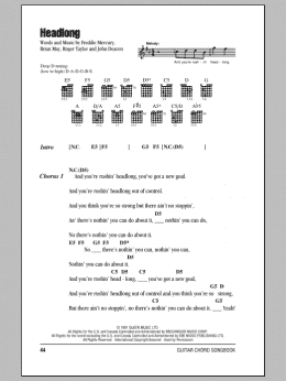 page one of Headlong (Guitar Chords/Lyrics)