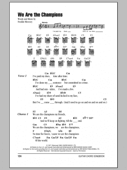 page one of We Are The Champions (Guitar Chords/Lyrics)