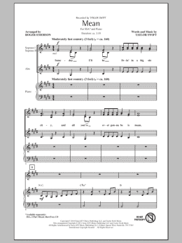 page one of Mean (arr. Roger Emerson) (SSA Choir)