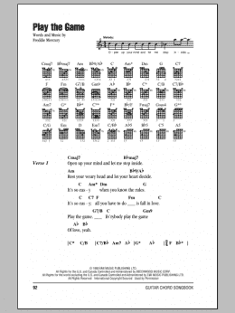 page one of Play The Game (Guitar Chords/Lyrics)