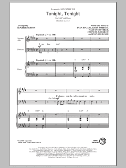 page one of Tonight Tonight (SAB Choir)