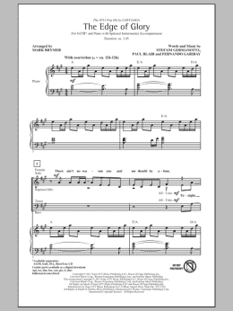 page one of The Edge Of Glory (SATB Choir)