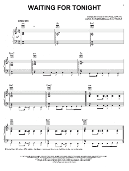 page one of Waiting For Tonight (Piano, Vocal & Guitar Chords (Right-Hand Melody))
