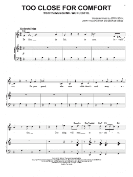 page one of Too Close For Comfort (Piano & Vocal)