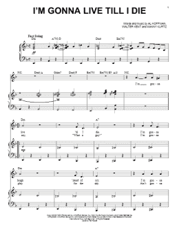 page one of I'm Gonna Live Till I Die (Piano & Vocal)