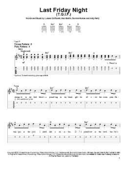 page one of Last Friday Night (T.G.I.F.) (Easy Guitar Tab)