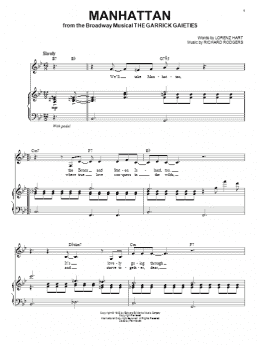 page one of Manhattan (Piano & Vocal)
