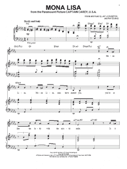 page one of Mona Lisa (Piano & Vocal)