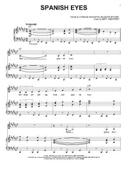 page one of Spanish Eyes (Piano & Vocal)