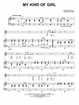 page one of My Kind Of Girl (Piano & Vocal)