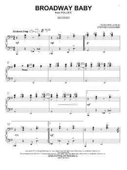 page one of Broadway Baby (Piano Duet)