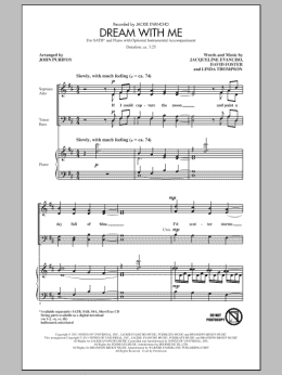 page one of Dream With Me (SATB Choir)