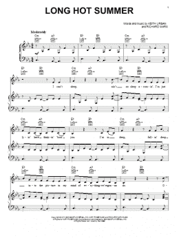 page one of Long Hot Summer (Piano, Vocal & Guitar Chords (Right-Hand Melody))